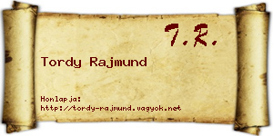 Tordy Rajmund névjegykártya